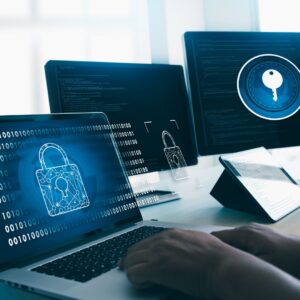 different monitors with lock symbols