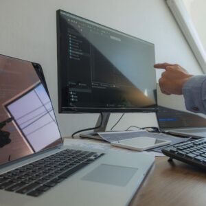 Person viewing files on a computer