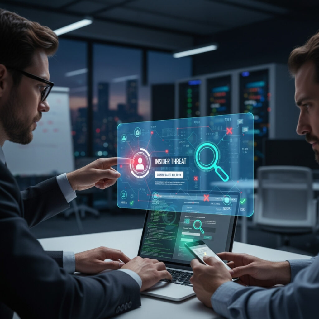 Hands performing a web application penetration test on a laptop screen